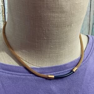 Vintage Sarah Coventry Navy Blue & Gold Necklace